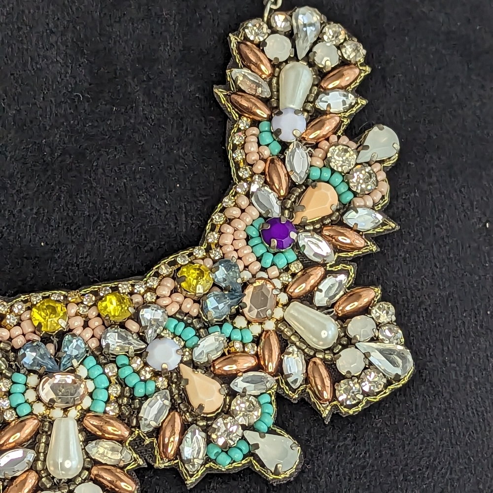 Beaded Collar Statement Necklace - image 3